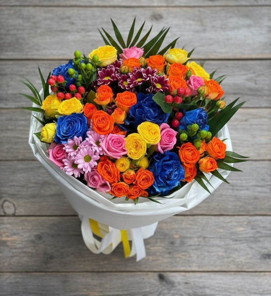 Букет цветов из: Розы и Хризантемы в Горки