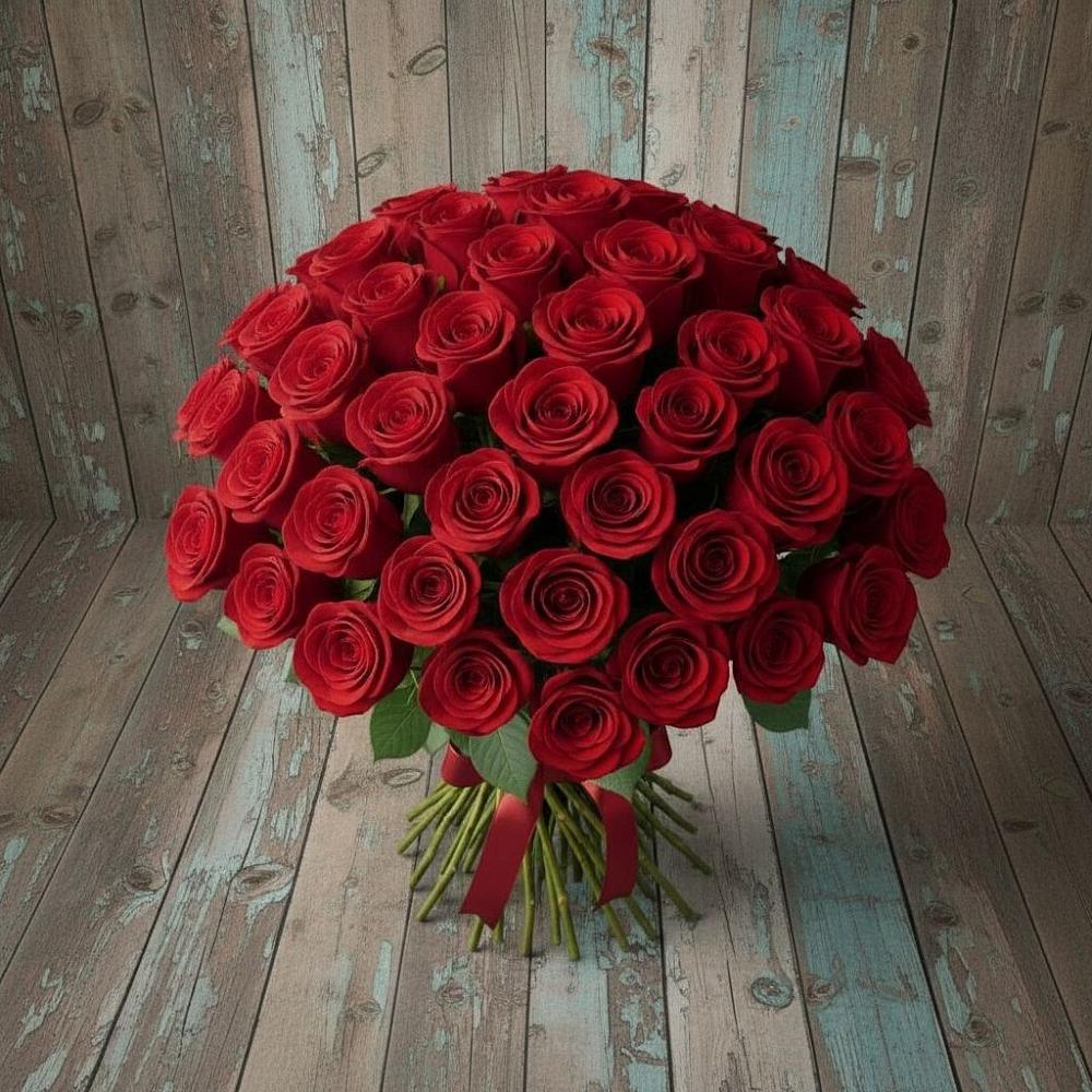 Букет 55 Красных роз Фридом в Горки