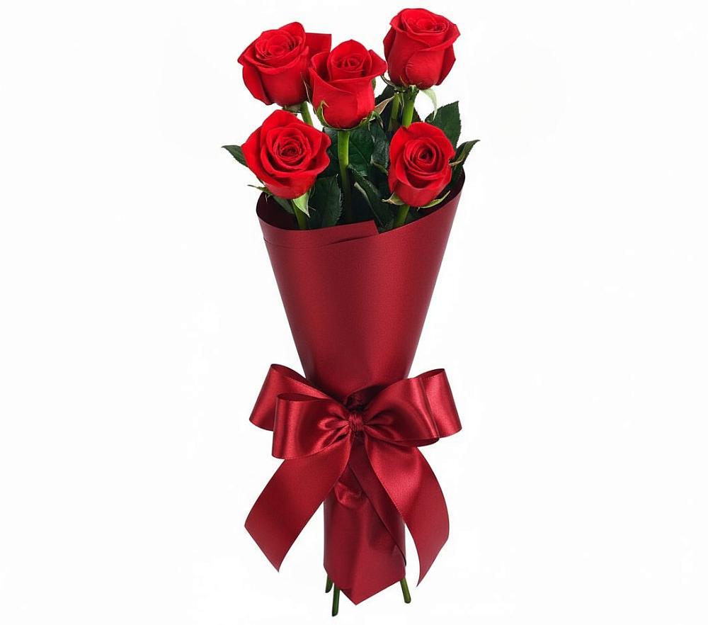 Букет 5 Красных роз Эдлесс Лав в Горки