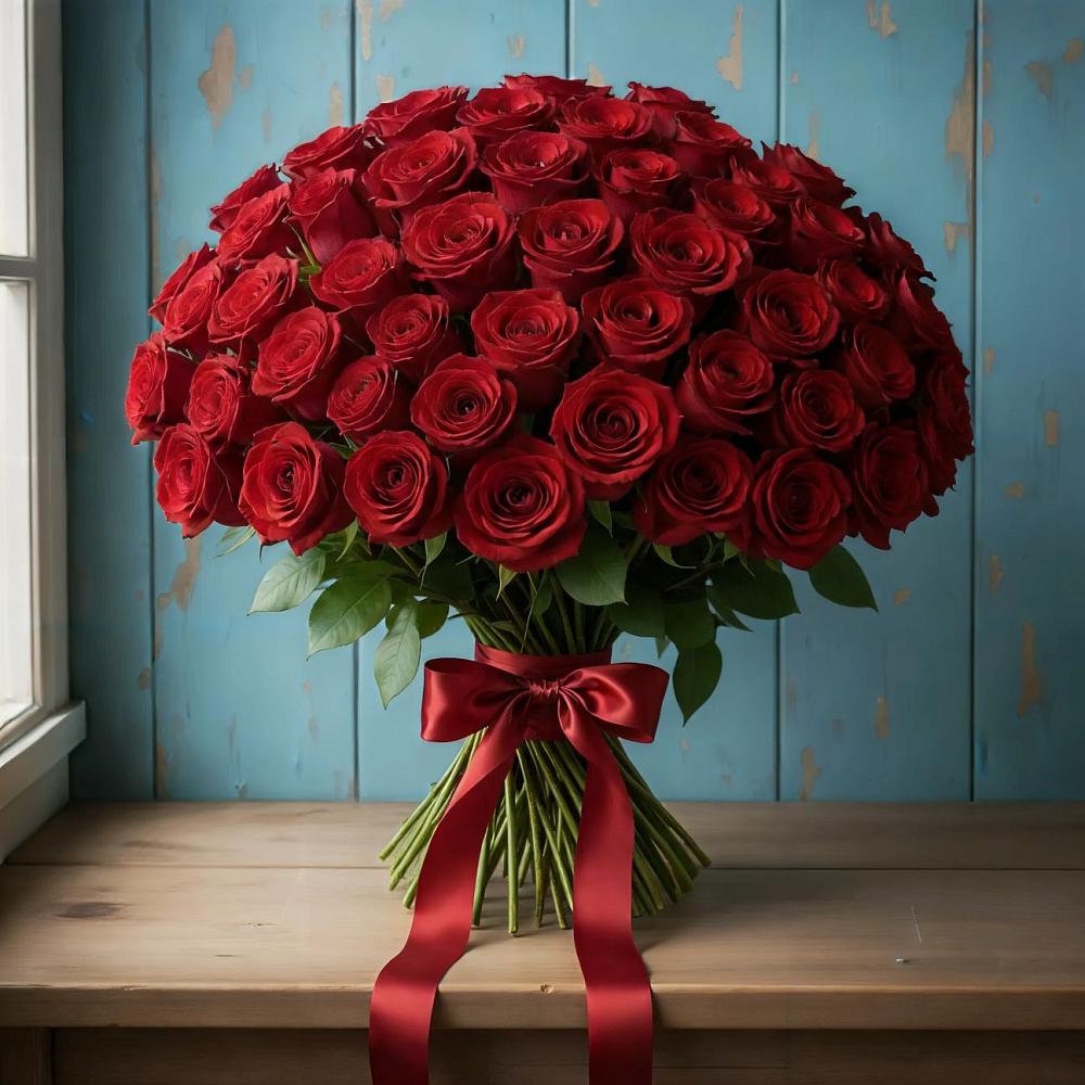 Букет Красные розы Блэк Меджик в Горки