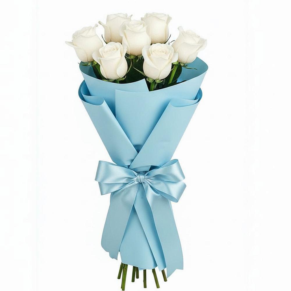 Букет 7 белых роз Проуд в Горки