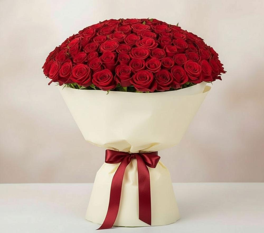 Букет 101 Красная роза Милано в Горки