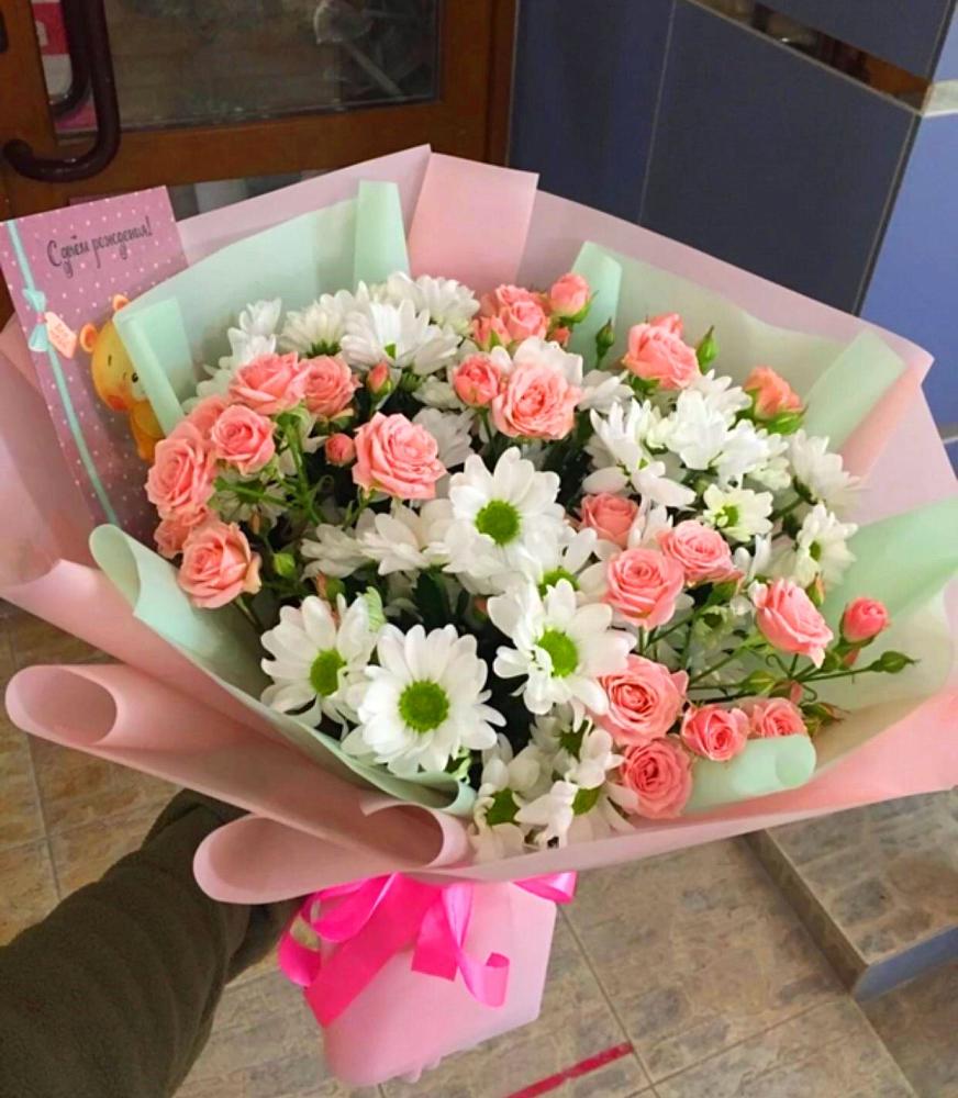 Букет цветов из: Розы и Хризантемы в Горки