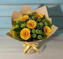 Букет цветов из:  Герберы и Хризантемы в Горки