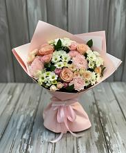 Букет цветов из:  Гвоздики, Розы и Хризантемы в Горки