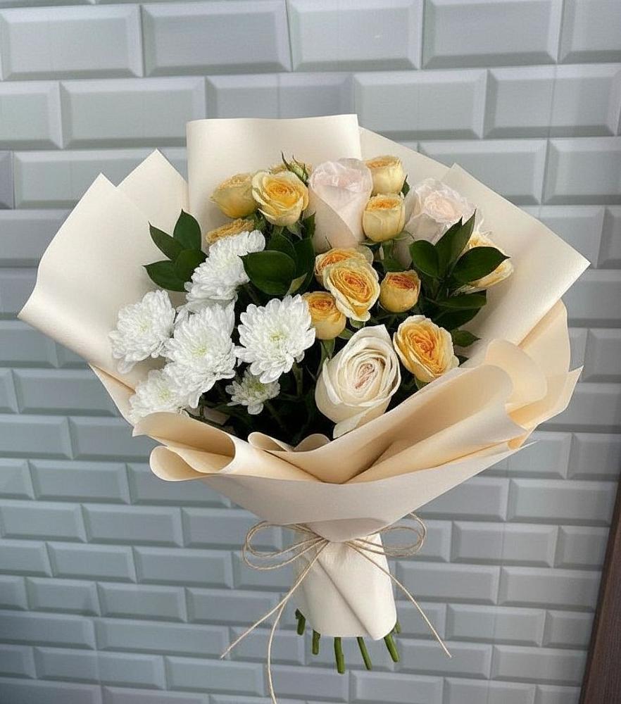 Букет цветов из: Розы и Хризантемы в Горки