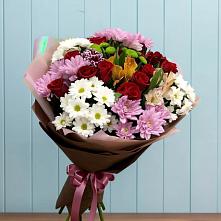 Букет цветов из:  Розы, Хризантемы и Альстромерии в Горки