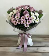 Букет цветов из:  Хризантемы и Розы в Горки