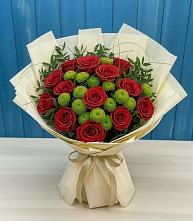 Букет цветов из:  Розы и Хризантемы в Горки