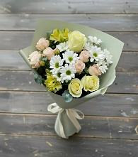 Букет цветов из:  Альстромерии, Розы и Хризантемы в Горки