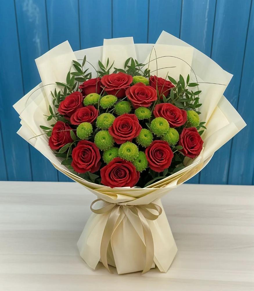 Букет цветов из: Розы и Хризантемы в Горки